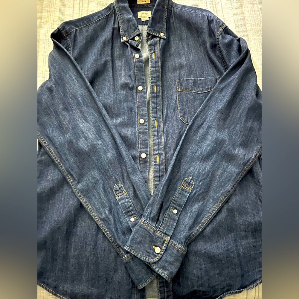 Jcrew Slim Fit Dark Denim Button down